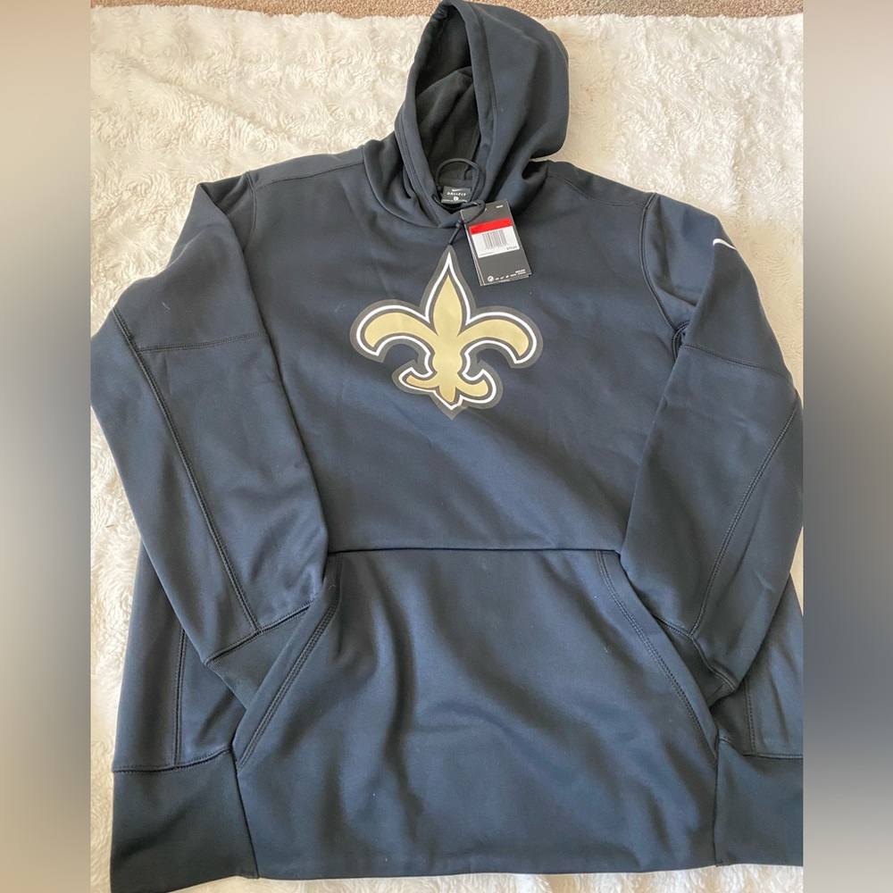 New Orleans Saints Black Logo Dri fit Hoodie!